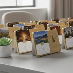 Bamboo clock cum calender